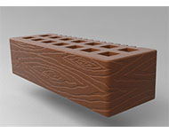 Кирпич керамический  лицевой пустотелый с фаской  размер 0.7 нф. какао дерево