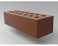 Кирпич керамический  лицевой пустотелый с фаской  размер 0.7 нф. какао