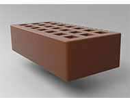 Кирпич керамический  лицевой пустотелый с фаской  размер 1 нф. какао гладкая