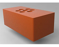 Кирпич керамический рядовой полнотелый с технологическими пустотами  размер 1.4 нф. красный гладкая 3