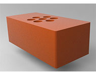 Кирпич керамический рядовой полнотелый с технологическими пустотами  размер 1.4 нф. красный гладкая