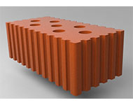 Кирпич керамический рядовой полнотелый с технологическими пустотами  размер 1.4 нф. красный рифленая 3