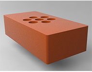 Кирпич керамический рядовой полнотелый с технологическими пустотами  размер 1 нф. красный гладкая 2