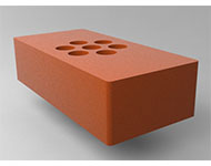 Кирпич керамический рядовой полнотелый с технологическими пустотами  размер 1 нф. красный гладкая 3