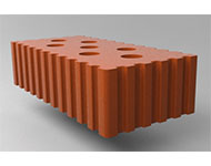 Кирпич керамический рядовой полнотелый с технологическими пустотами  размер 1 нф. красный рифленая 3