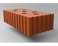 Кирпич керамический рядовой полнотелый с технологическими пустотами  размер 1 нф. красный рифленая