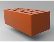 Кирпич керамический рядовой пустотелый  размер 1.4 нф. красный гладкая