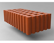 Кирпич керамический рядовой пустотелый  размер 1 нф. красный рифленый 2