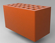 Кирпич керамический рядовой пустотелый  размер 2.1 нф. красный гладкая