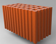 Кирпич керамический рядовой пустотелый  размер 2.1 нф. красный рифленая 3