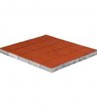 Тротуарная плитка прямоугольник, красный, h=60 мм