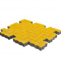 Тротуарная плитка волна, желтый, h=60 мм